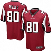 Nike Men & Women & Youth Falcons #80 Toilolo Red Team Color Game Jersey,baseball caps,new era cap wholesale,wholesale hats